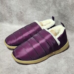 Vionic Tranquil Purple Quilted Faux Fur Sherpa Lined Orthotic Slippers Womens 9